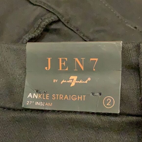 NWT Jen7 for 7 for All Mankind Ankle Straight black 2/26 - Picture 10 of 16